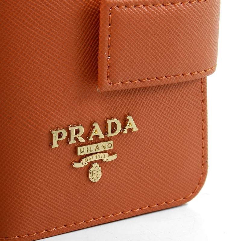 Knockoff Prada Real Leather Wallet 1138 orange - Click Image to Close